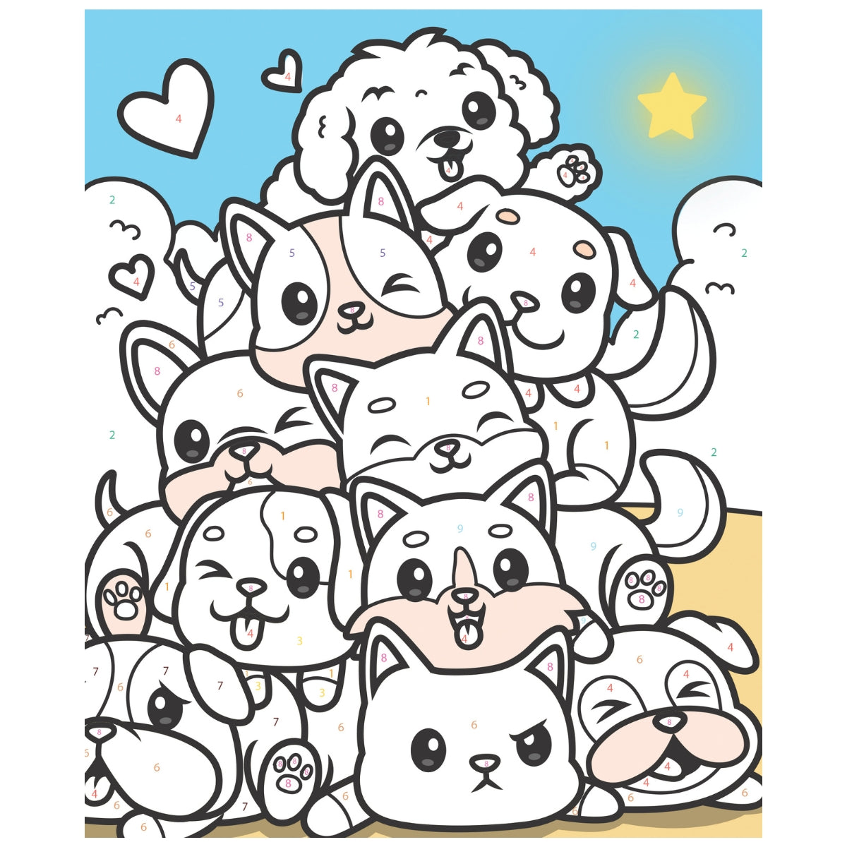 graine-cr-ative-peinture-num-ro-enfant-chiots-tableau image 4