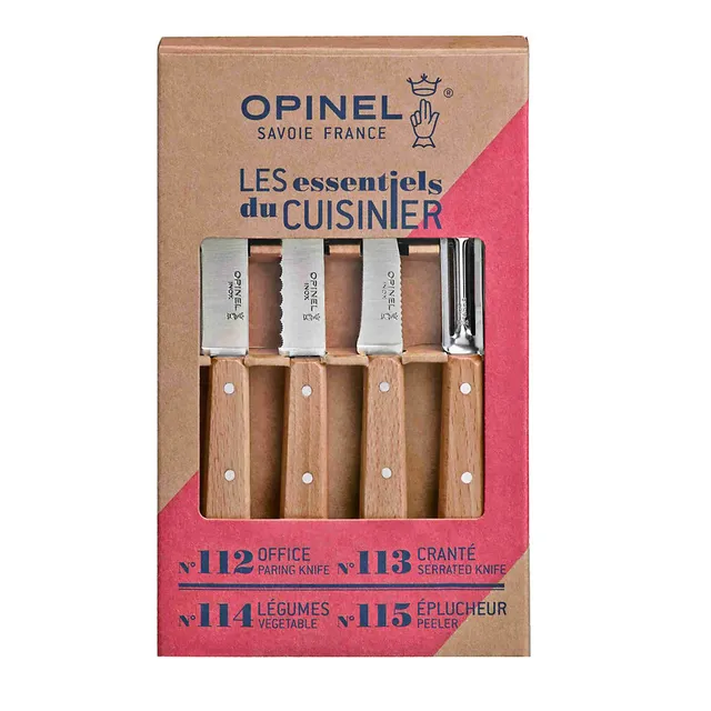 opinel-les-essentiels-du-cuisinier-coffret-4-couteaux-h-tre image 1