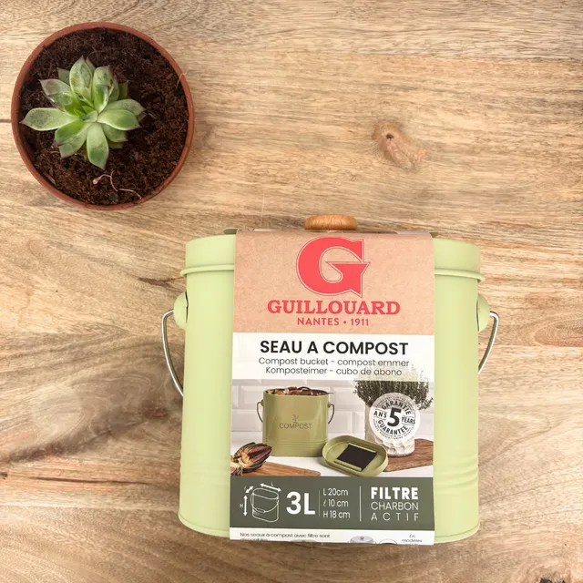 mes-courses-en-vrac-seau-compost-ovale-vert-3l-m-tal image 1