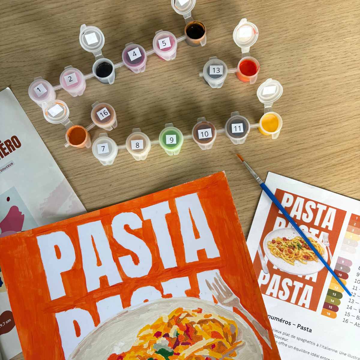 peinture-au-num-ro-pasta-kit-tableau-cuisine-a4-d-butant image 2