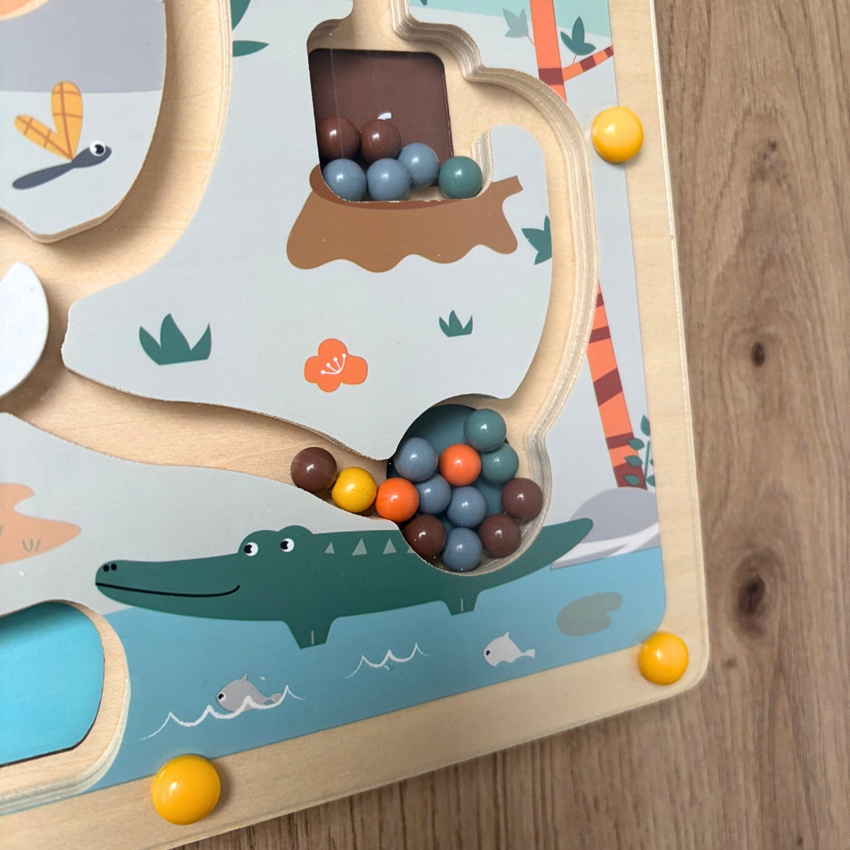 small-foot-safari-labyrinthe-magn-tique-jeu-bois-28-billes image 6