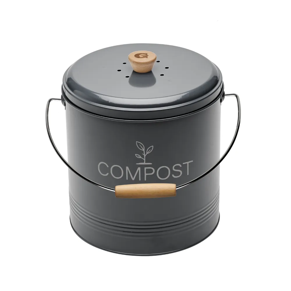 guillouard-luciole-seau-compost-8l-gris-filtre-charbon image 1