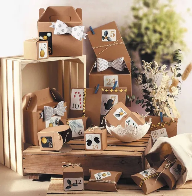 kit-calendrier-de-l-avent-24-bo-tes-kraft-remplir image 1