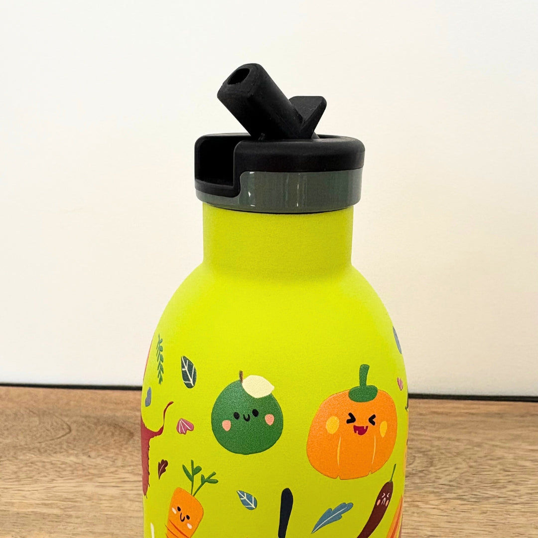 24-bottles-gourde-kids-250-ml-veggie-friends-inox image 2