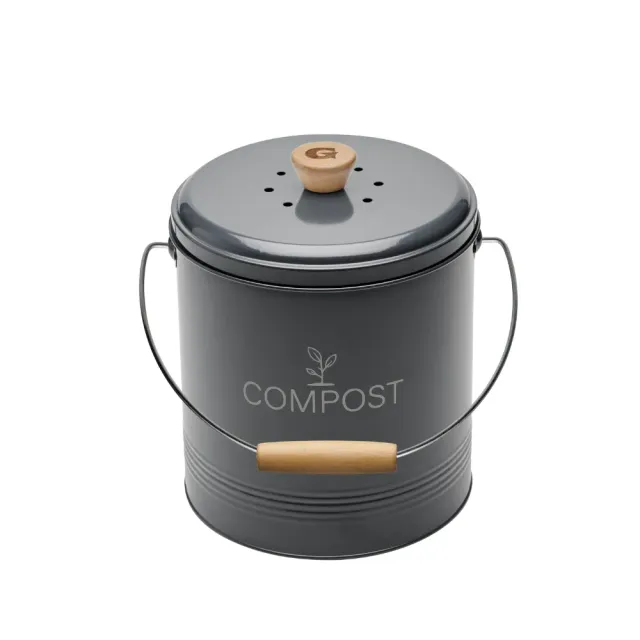 guillouard-luciole-seau-compost-rond-gris-4-5-l-filtre image 1
