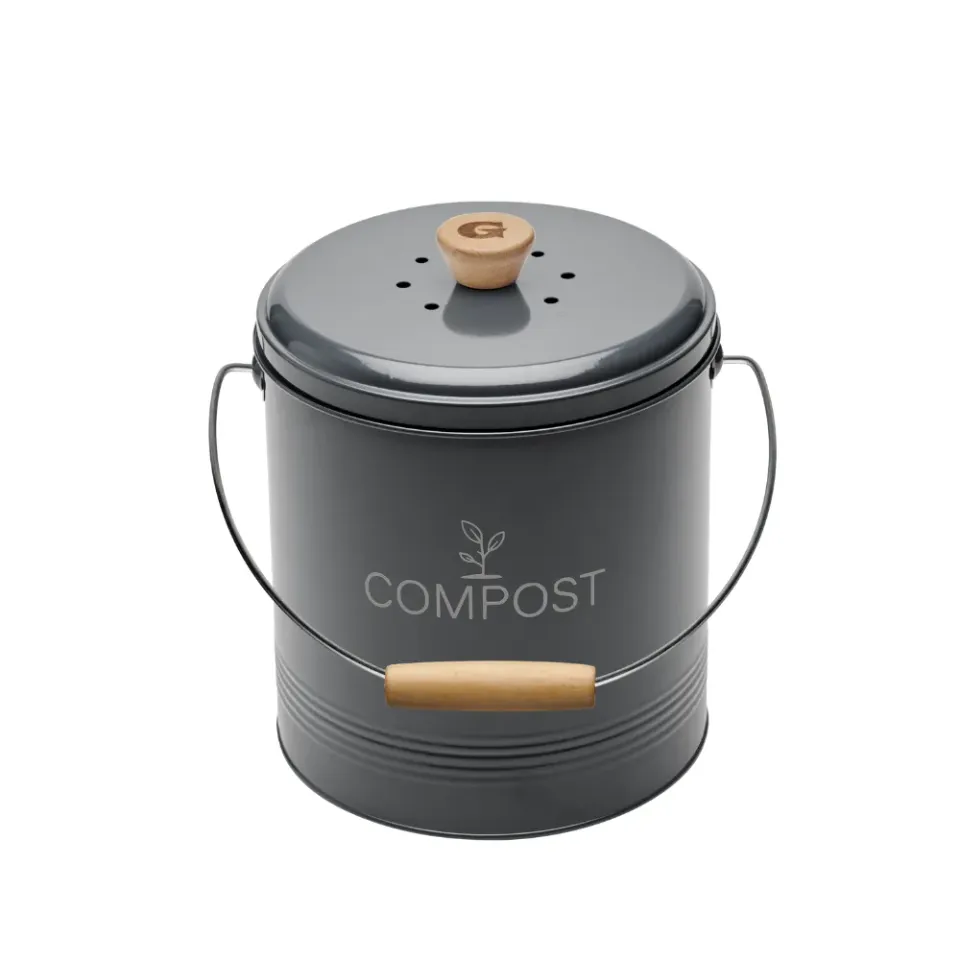 guillouard-luciole-seau-compost-rond-gris-4-5-l-filtre image 1