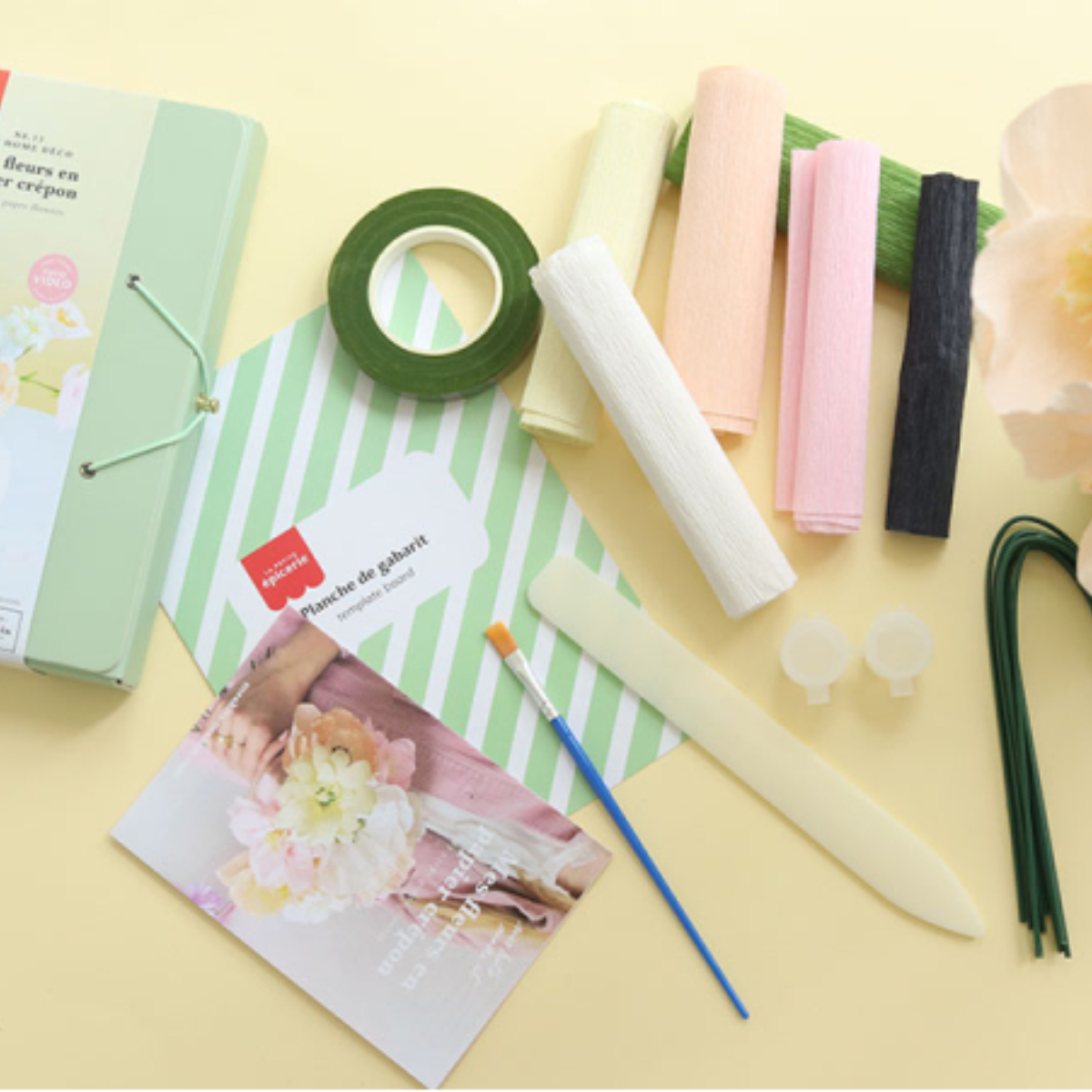 mes-courses-en-vrac-kit-diy-fleurs-papier-cr-pon-10-fleurs image 2
