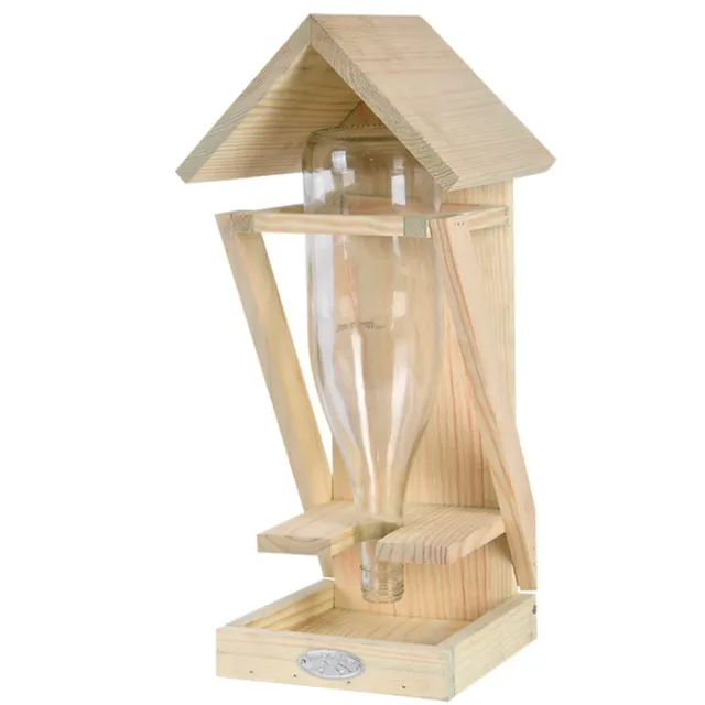 esschert-design-mangeoire-bouteille-vin-mangeoire-oiseaux-bois image 1