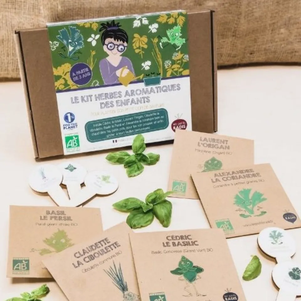 les-petits-radis-kitkipouss-kit-graines-herbes-bio-5-sachets image 1