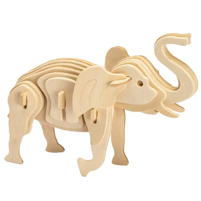 mes-courses-en-vrac-puzzle-3d-bois-l-phant-construire image 1