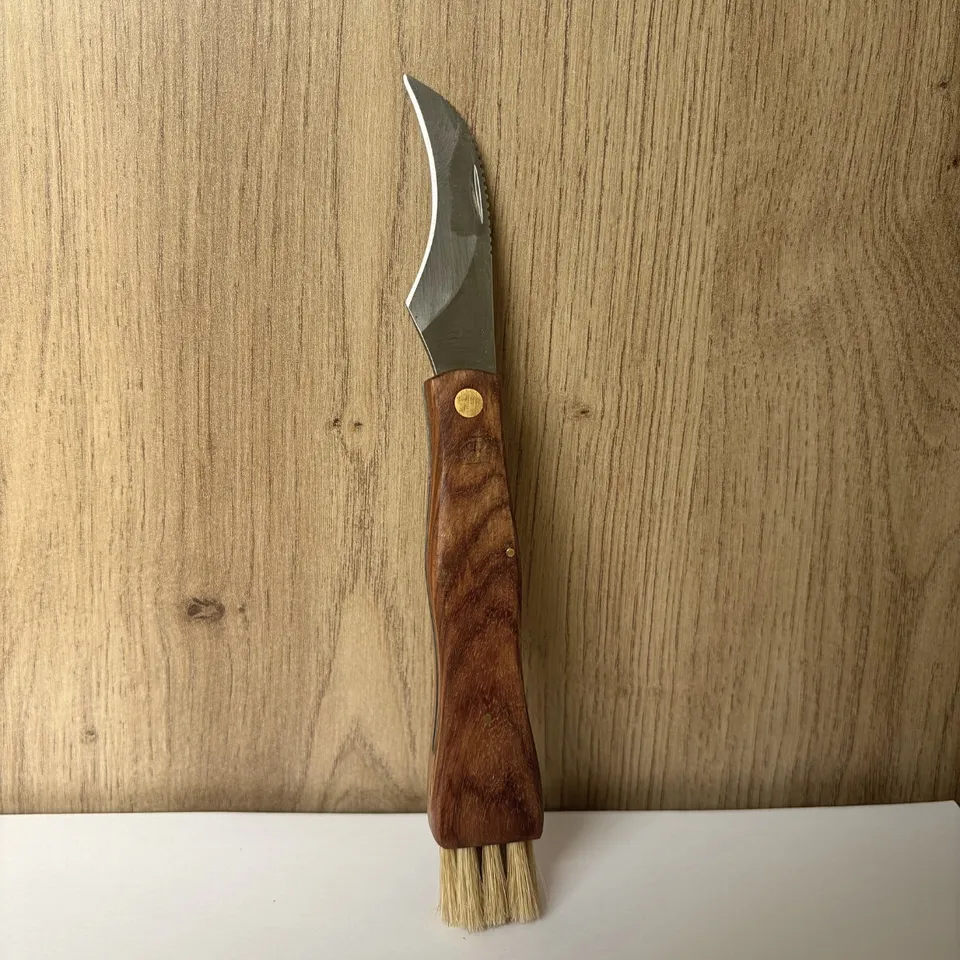 redecker-couteau-champignon-repliable-lame-inox-brosse image 1