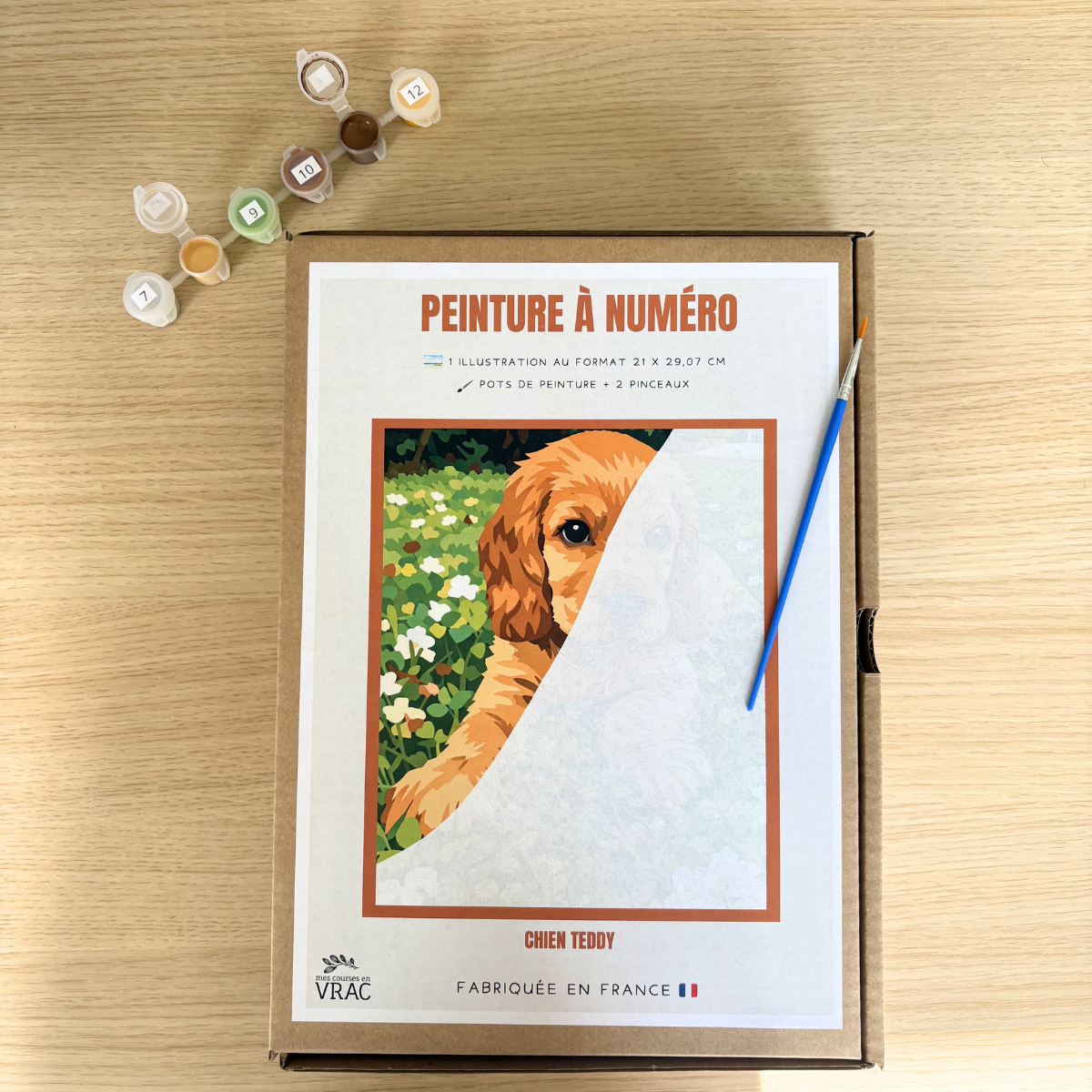 peinture-au-num-ro-chien-teddy-kit-toile-a4-france image 2
