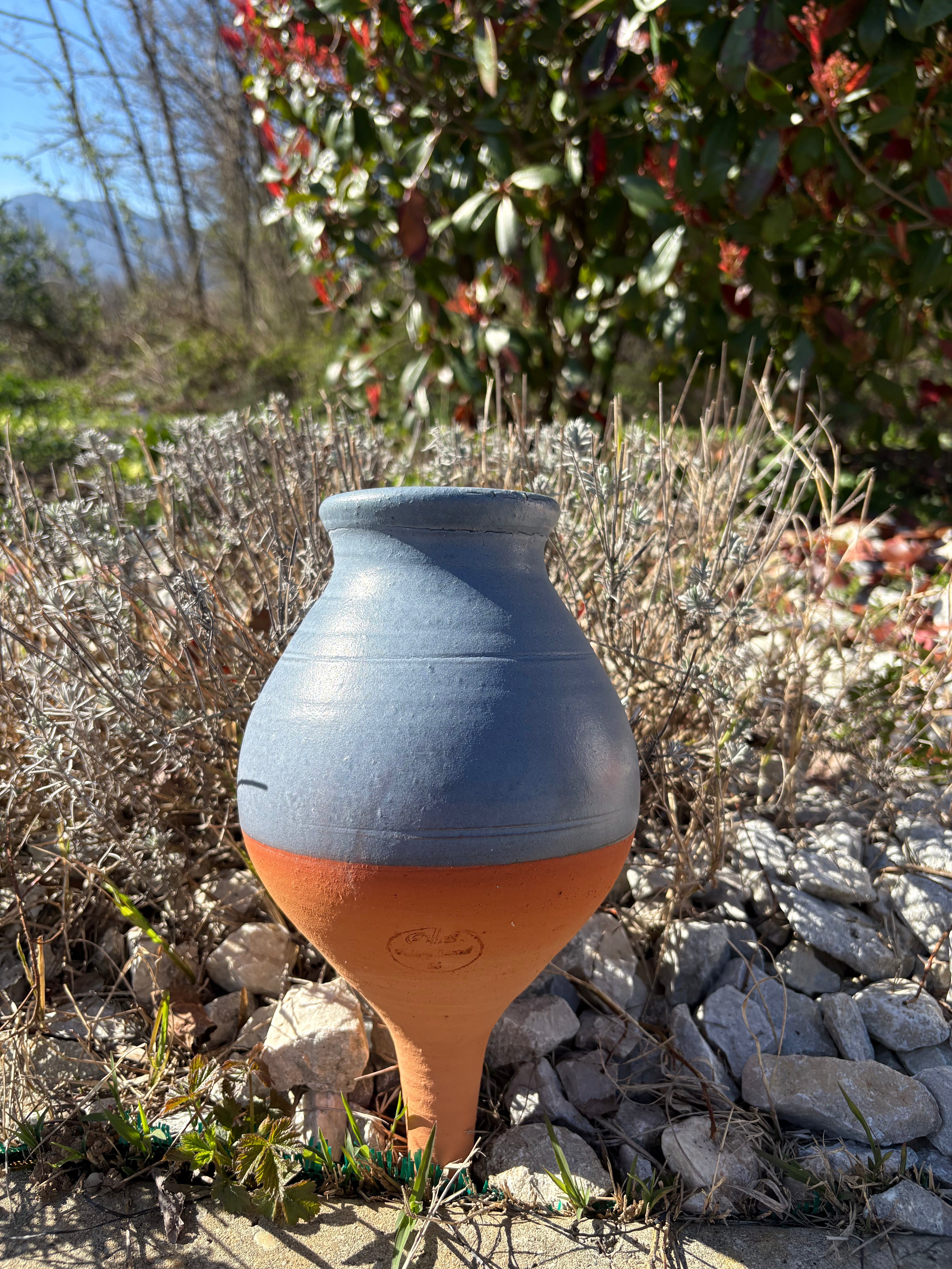 poterie-jamet-ollas-planter-1-5-l-bleu-vernis-c-ramique image 2