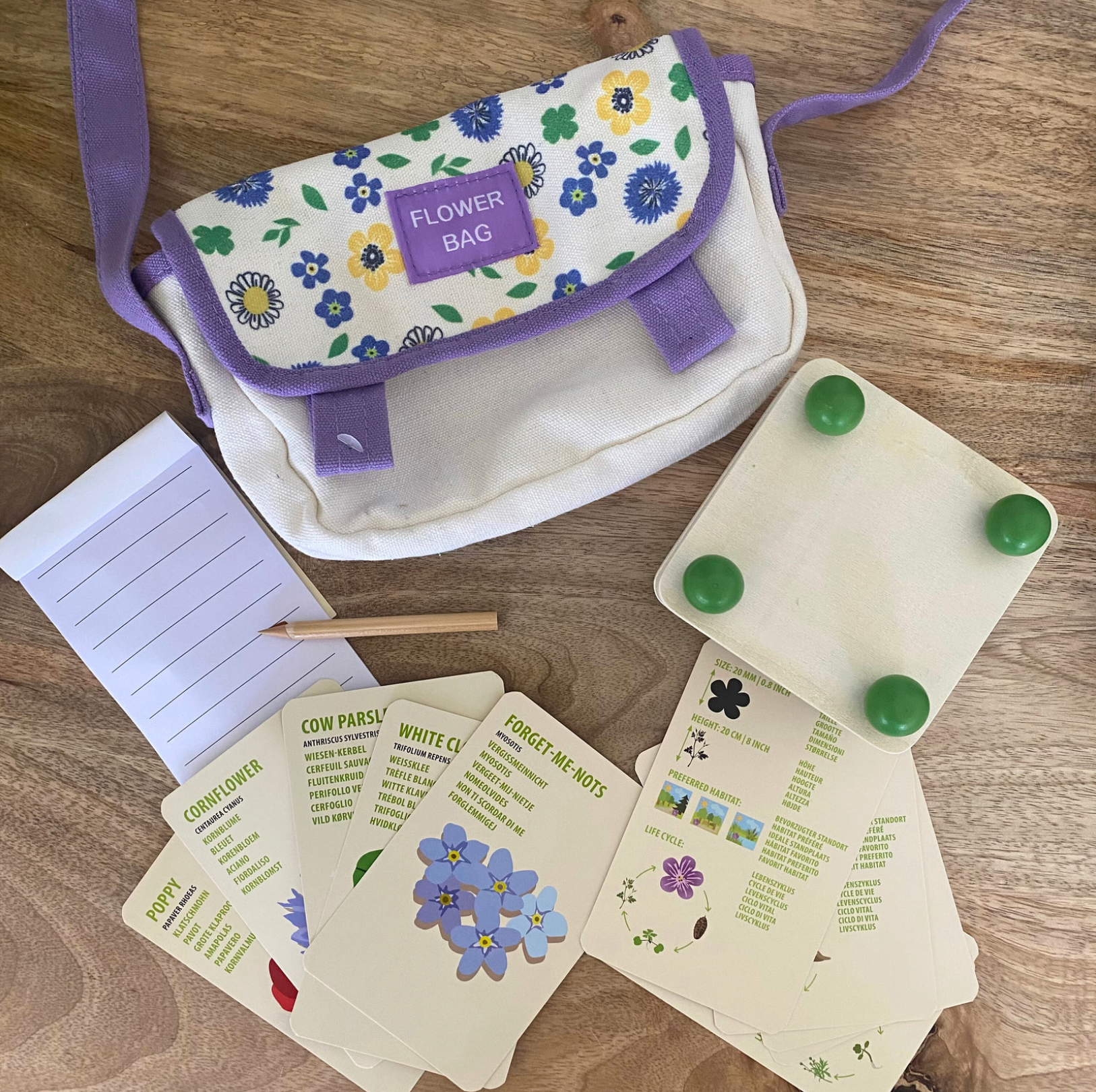 esschert-design-sac-explorateur-fleurs-enfant-presse image 1