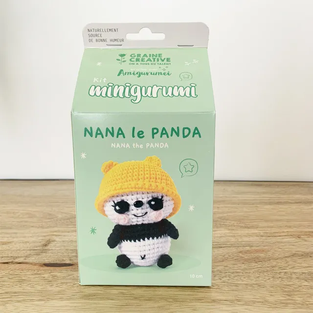 graine-cr-ative-minigurumi-kit-crochet-nana-panda-10-cm image 1
