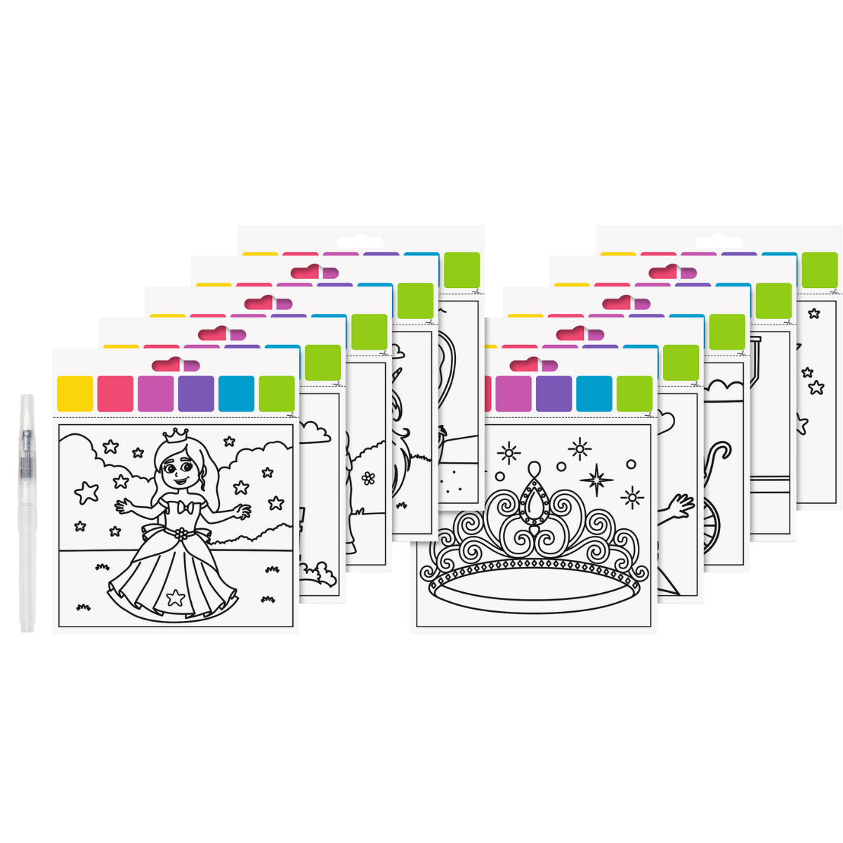 mes-courses-en-vrac-dessins-set-coloriage-princesse-eau-10-feuilles image 3