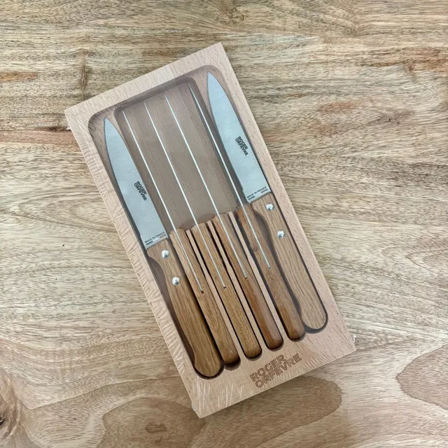 roger-orf-vre-coffret-6-couteaux-steak-ch-ne-lame-micro-dent-e image 1