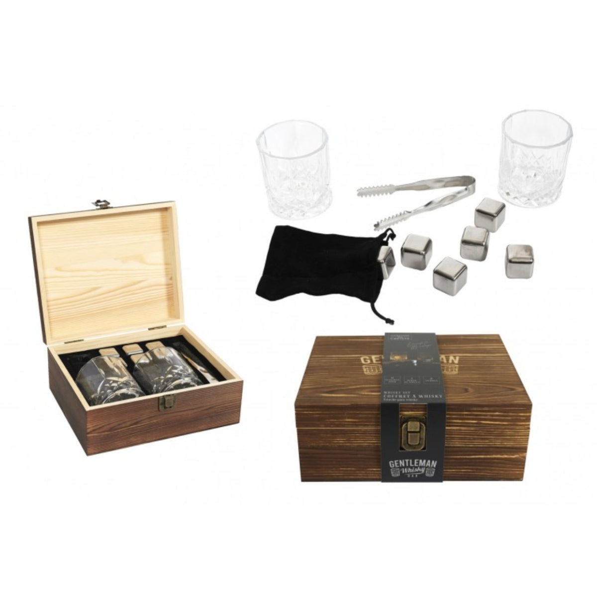 mes-courses-en-vrac-coffret-whisky-gentleman-10-pi-ces-verres-inox image 1