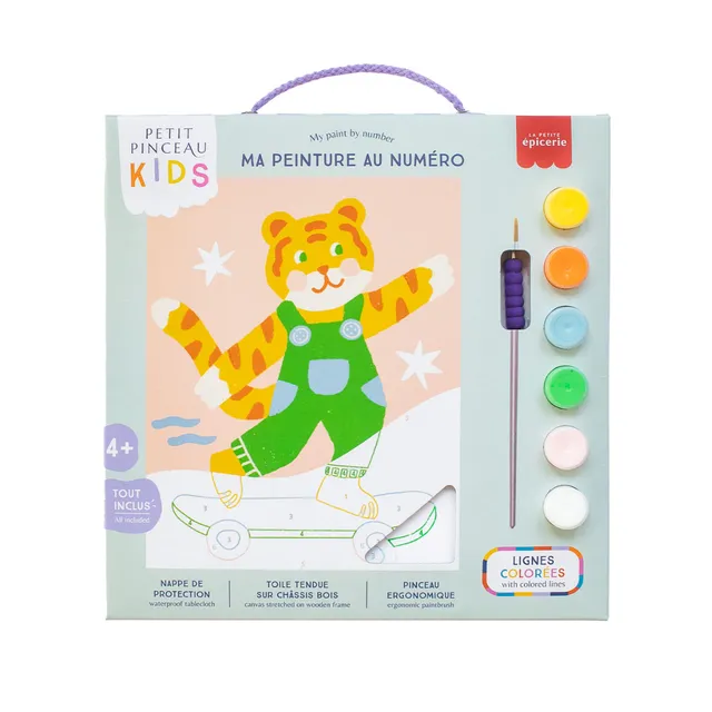 mes-courses-en-vrac-peinture-au-num-ro-tigre-18x25-cm-enfant image 1