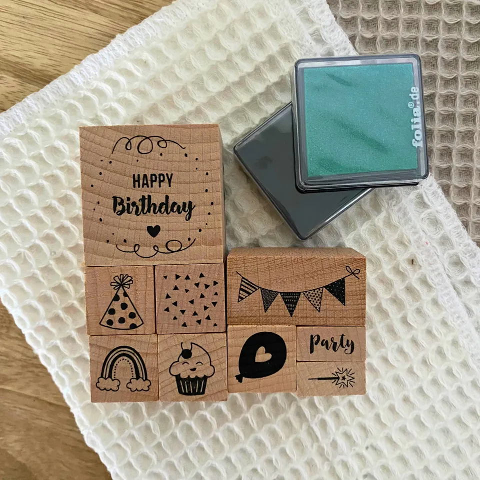 kit-set-11-tampons-bois-happy-birthday-carte-anniversaire image 1