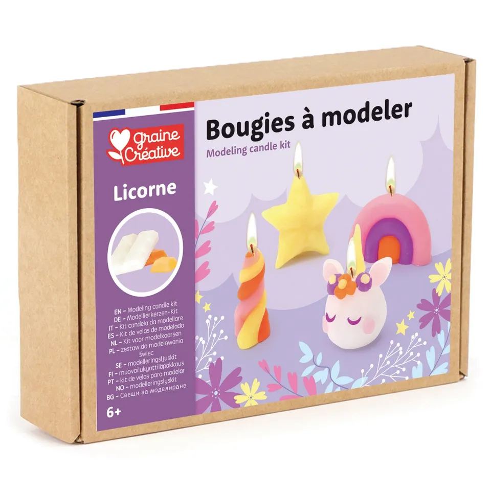 mes-courses-en-vrac-bougies-kit-bougies-modeler-licorne-diy image 1