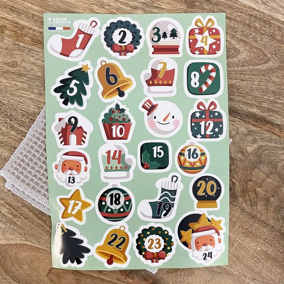 graine-cr-ative-christmas-planche-24-stickers-avent image 1