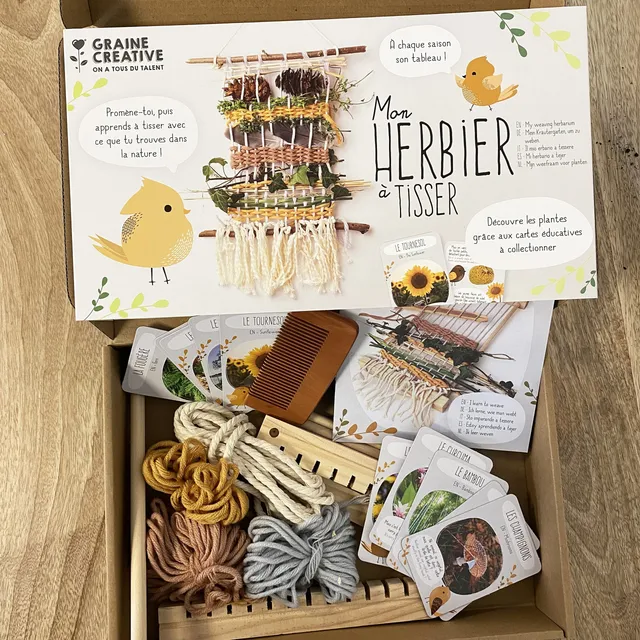 graine-cr-ative-mon-herbier-tisser-kit-m-tier-bois-enfant image 1