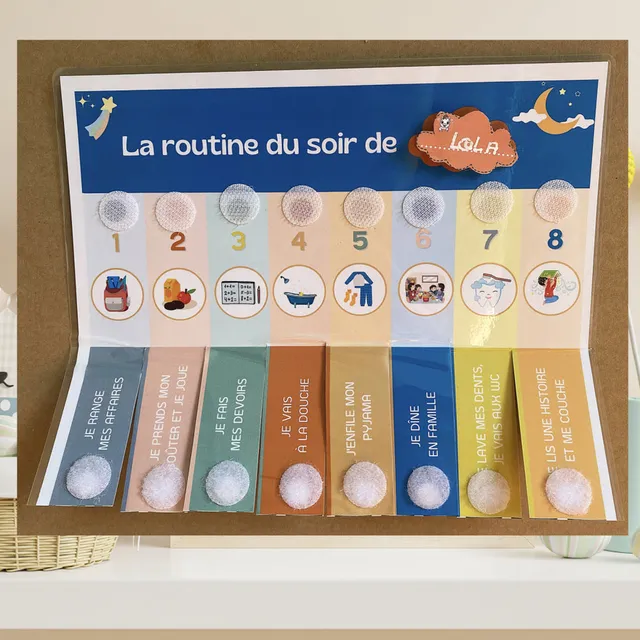 toasty-ma-routine-du-soir-enfant-tableau-montessori-8-tapes image 1