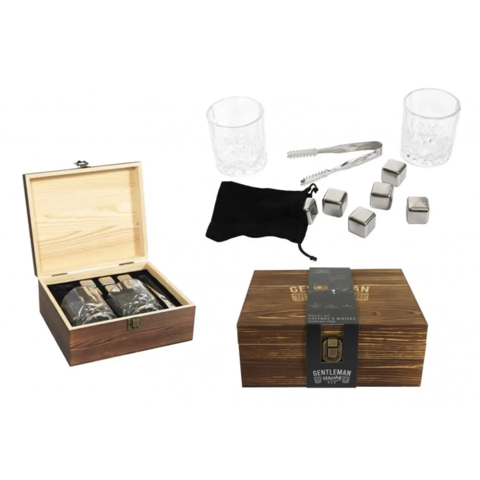 mes-courses-en-vrac-coffret-whisky-gentleman-10-pi-ces-verres-inox image 1