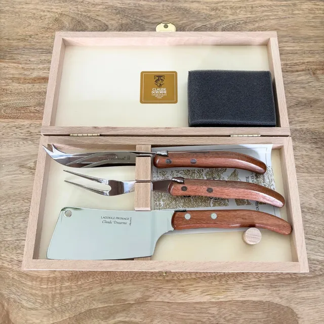 claude-dozorme-laguiole-coffret-fromage-3-pi-ces-manche-kotib image 1