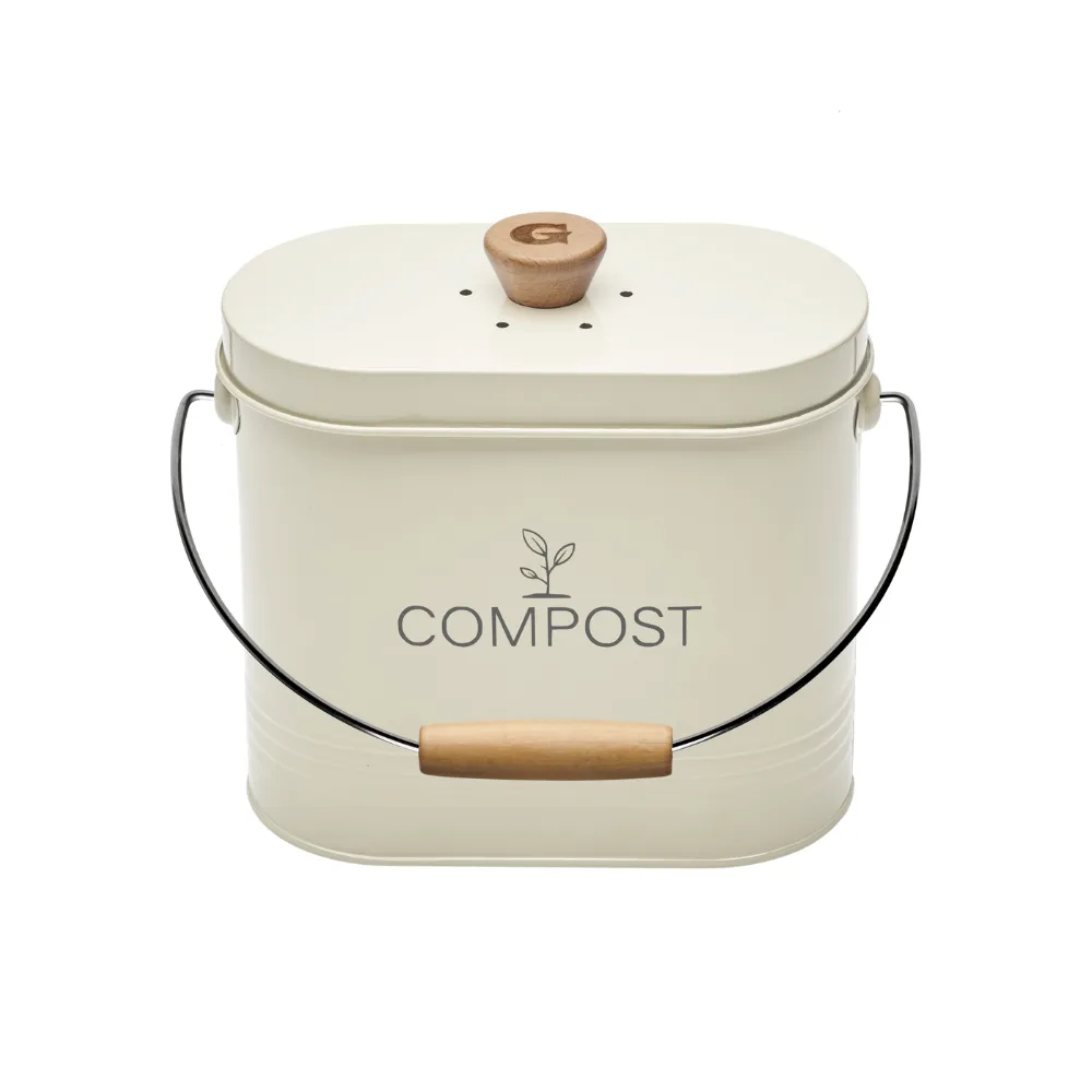 guillouard-luciole-seau-compost-ovale-3l-beige-filtre image 1