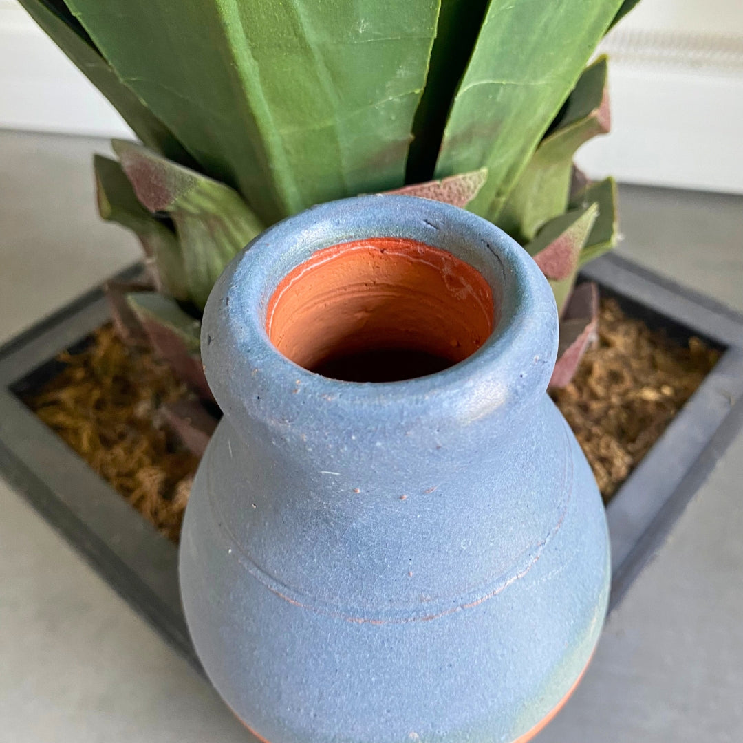 jamet-olla-planter-c-ramique-bleue-maill-e-0-5-l image 8