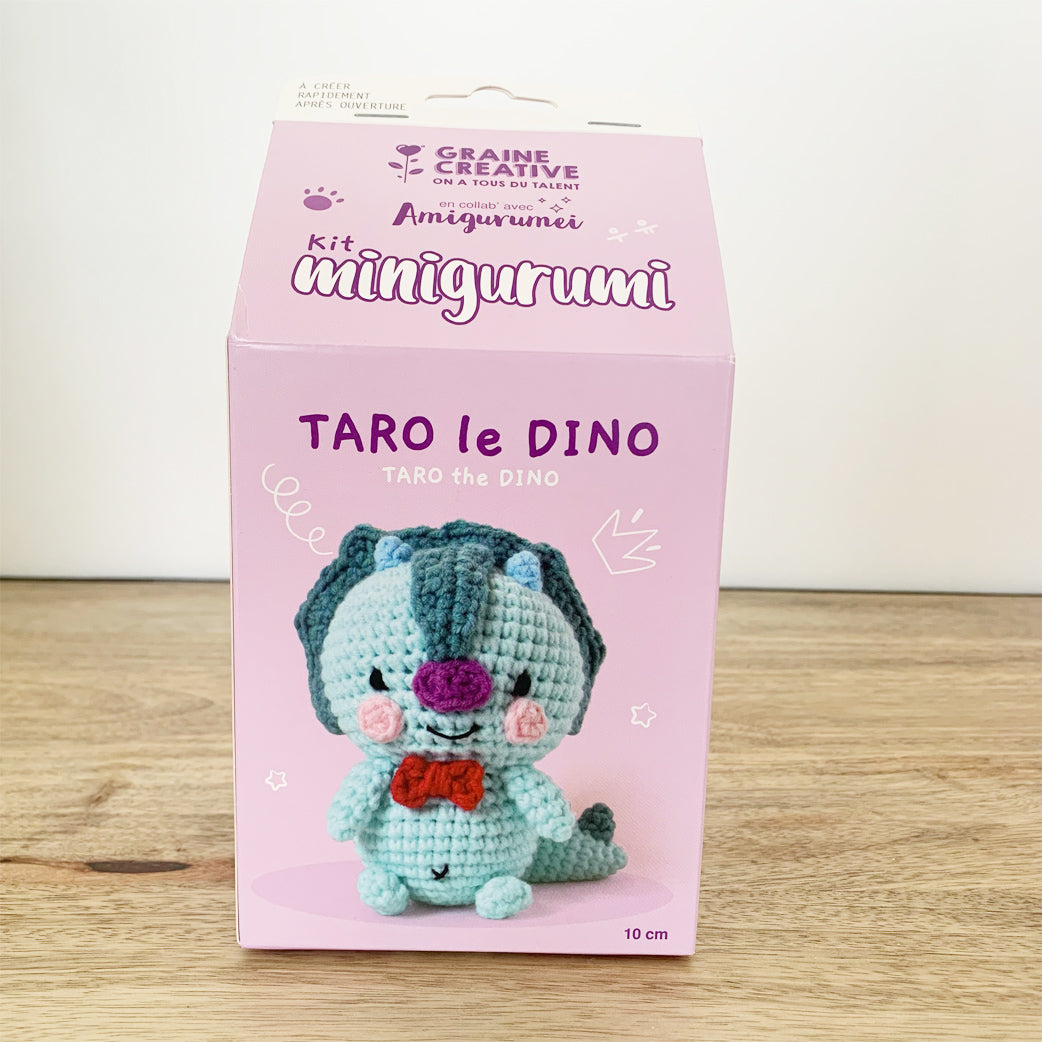 graine-cr-ative-kit-minigurumi-taro-le-dino-crochet-10-cm image 1
