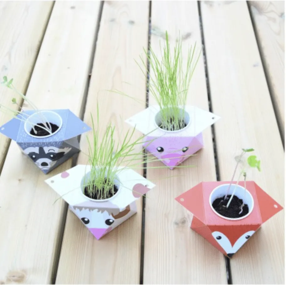 mes-courses-en-vrac-farandole-animaux-kit-planter-4-pots image 1