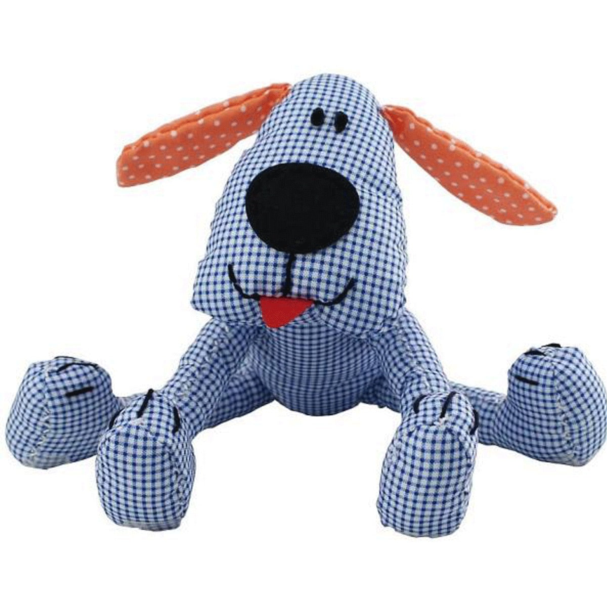 kit-peluche-chien-coudre-soi-m-me-tissu-carreaux-bleus image 1