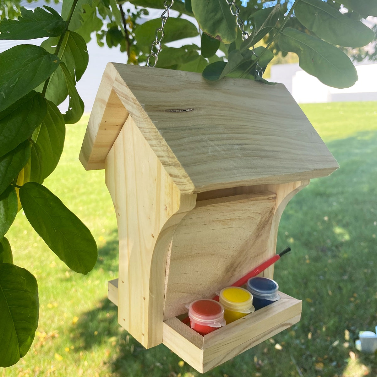 mes-courses-en-vrac-mangeoire-oiseaux-bois-peindre-kit image 2