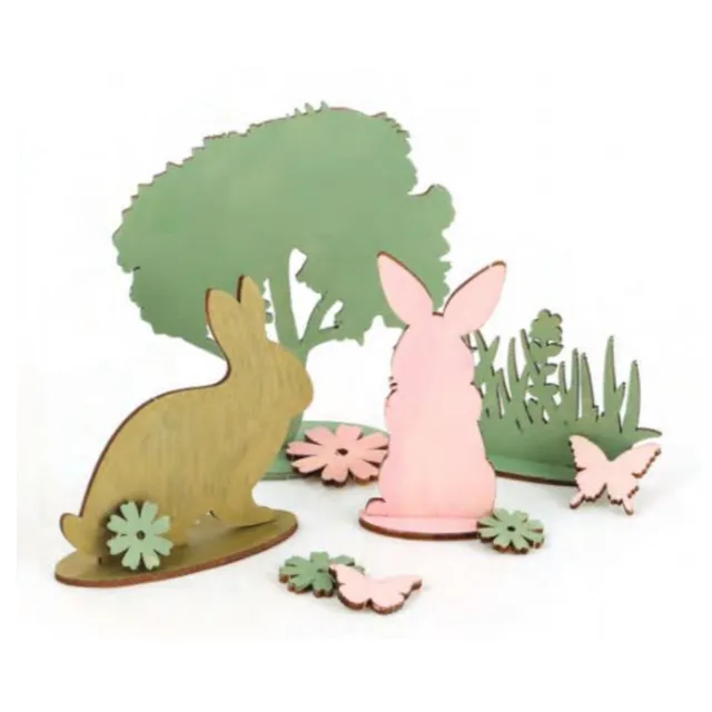 graine-cr-ative-kit-d-co-bois-nature-lapins-p-ques-peindre image 1