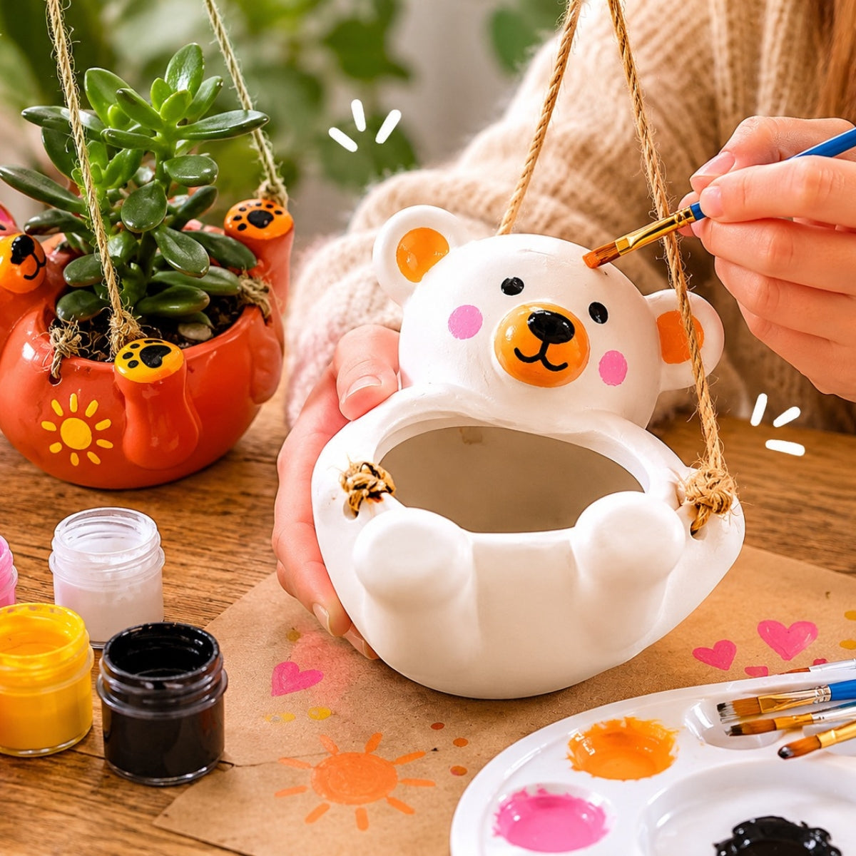 graine-cr-ative-pot-ourson-c-ramique-peindre-suspendu image 3