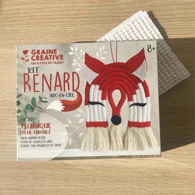 graine-cr-ative-renard-arc-en-ciel-kit-diy-fil-enroul-porte-cl-s image 1