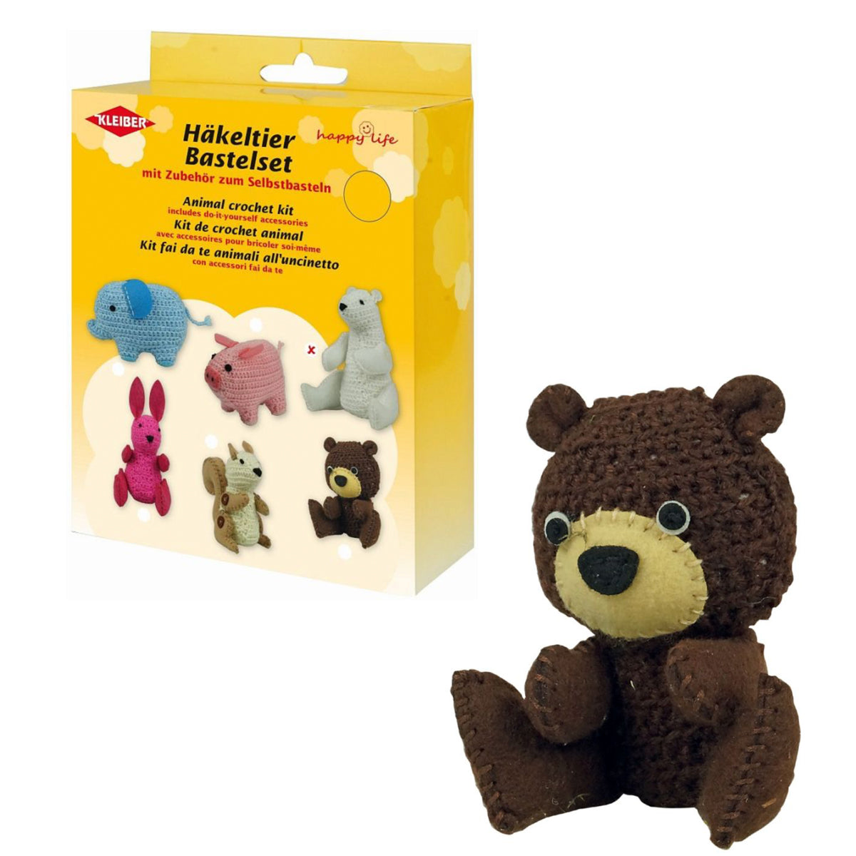 kit-crochet-ours-brun-amigurumi-laine-7-5-x-11-cm image 1