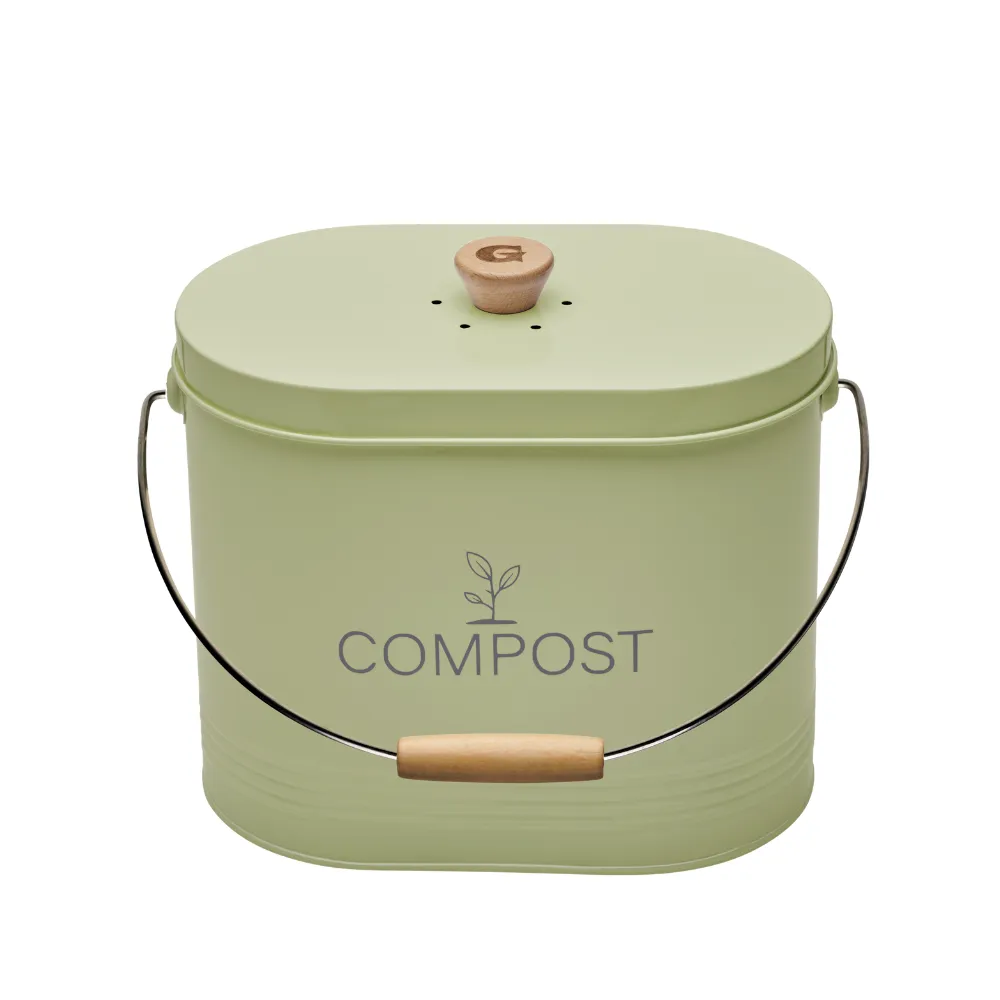guillouard-luciole-seau-compost-ovale-7l-vert-sauge-filtre image 1