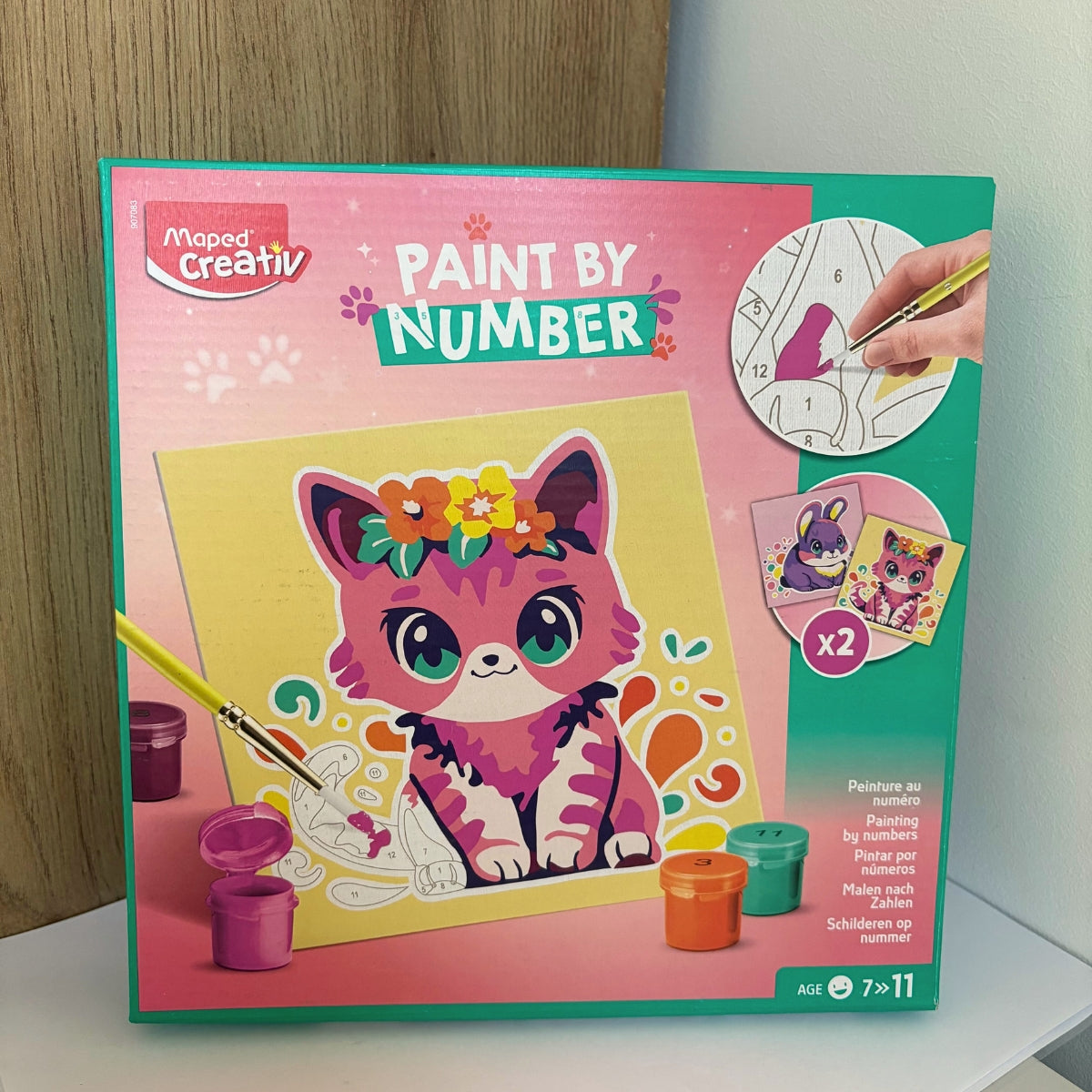 mes-courses-en-vrac-peintures-num-ros-chat-lapin-coffret-2-tableaux-enfant image 1