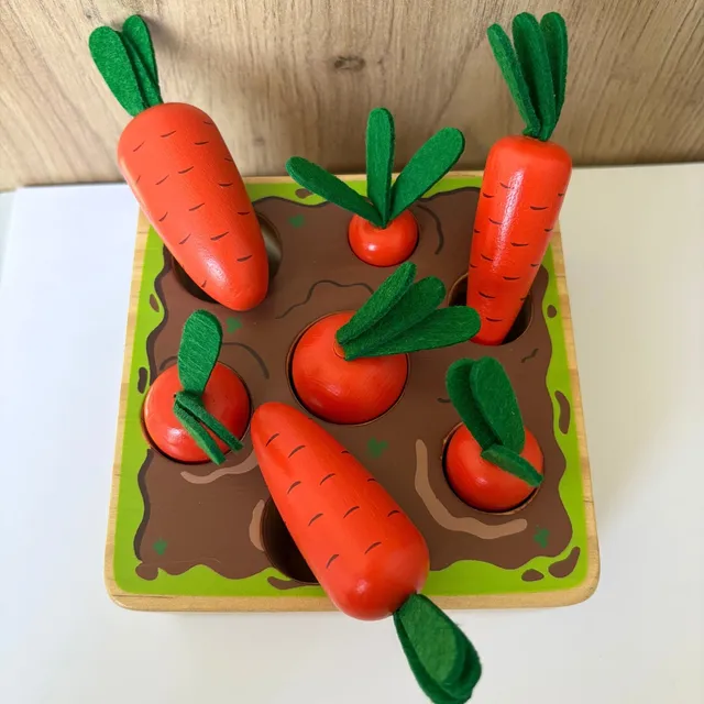 smallfoot-carottes-piquer-jeu-encastrement-bois-7-carottes image 1