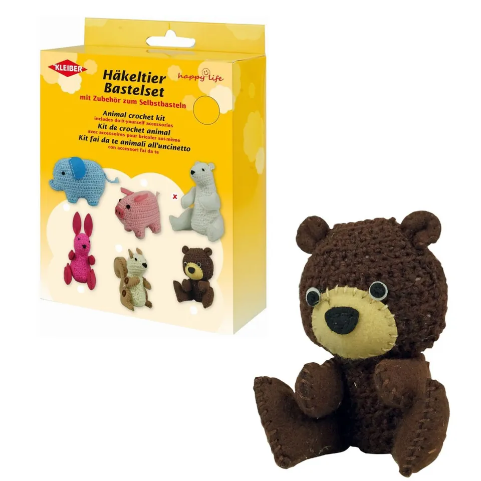 kit-crochet-ours-brun-amigurumi-laine-7-5-x-11-cm image 1