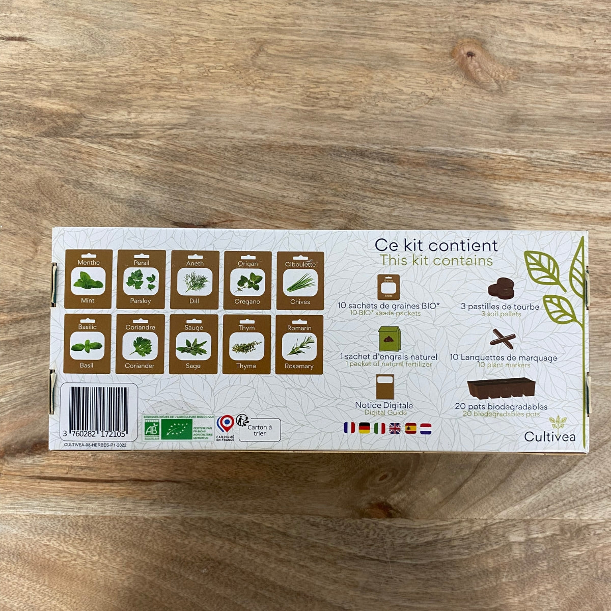 cultivea-le-petit-potager-coffret-10-herbes-aromatiques-bio image 3