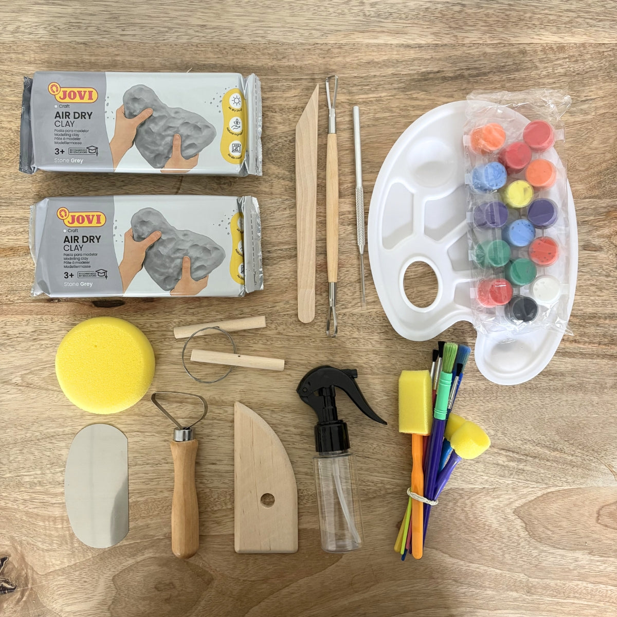 dibys-kit-poterie-argile-grise-ustensiles-peinture image 2