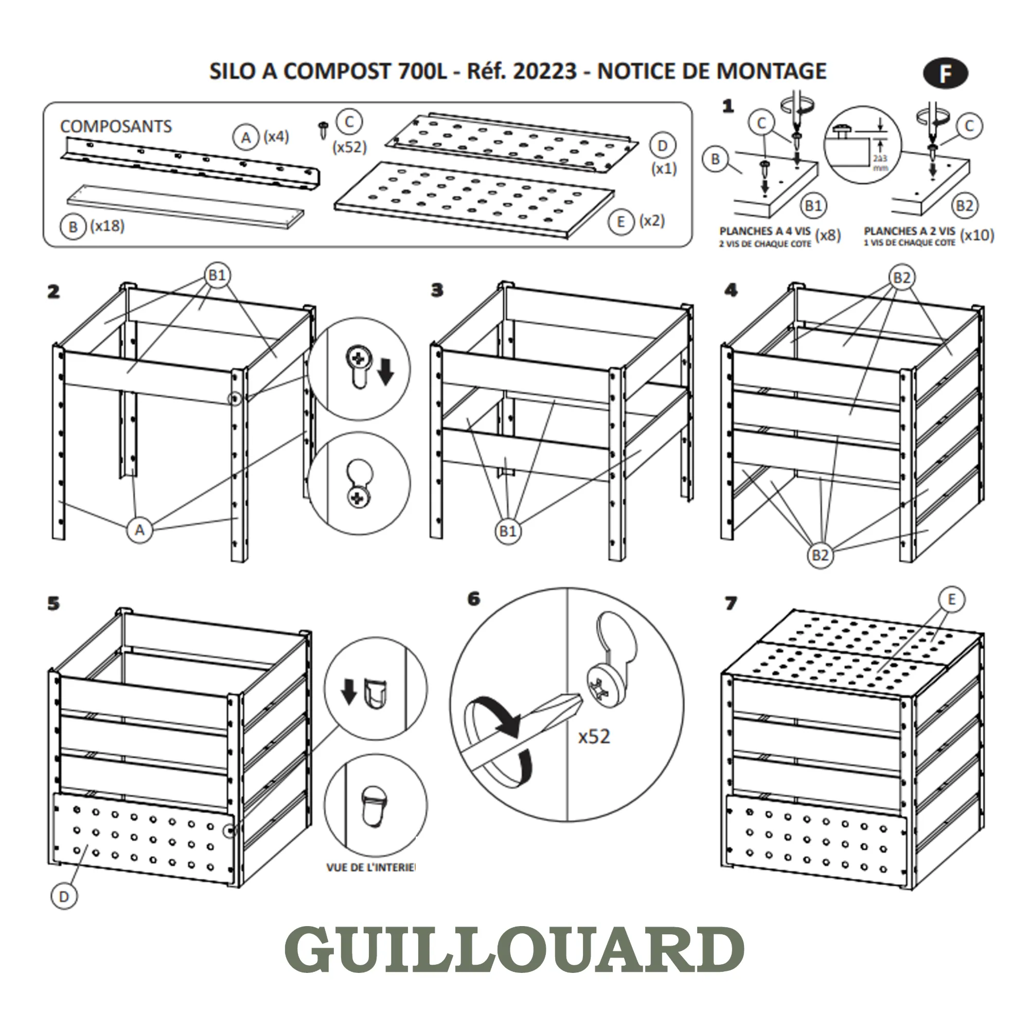 guillouard-luciole-composteur-700l-bois-acier-galvanis image 4