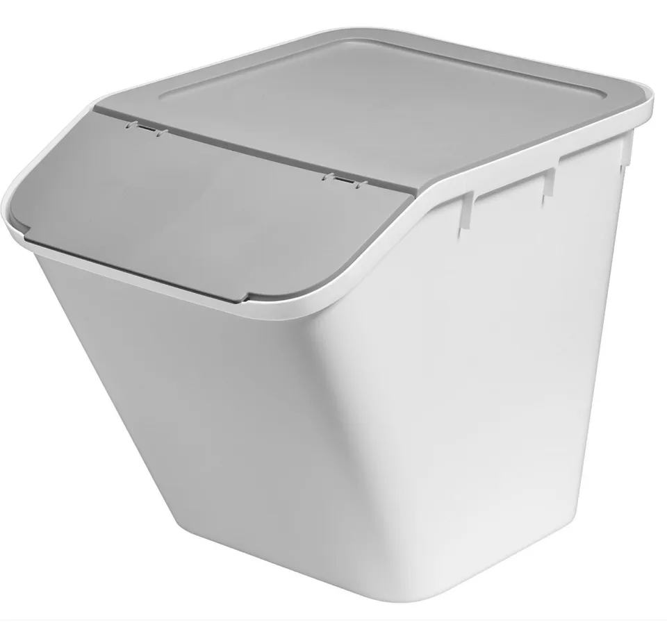 bac-de-tri-51-l-blanc-couvercle-plastique-recycl-empilable image 1