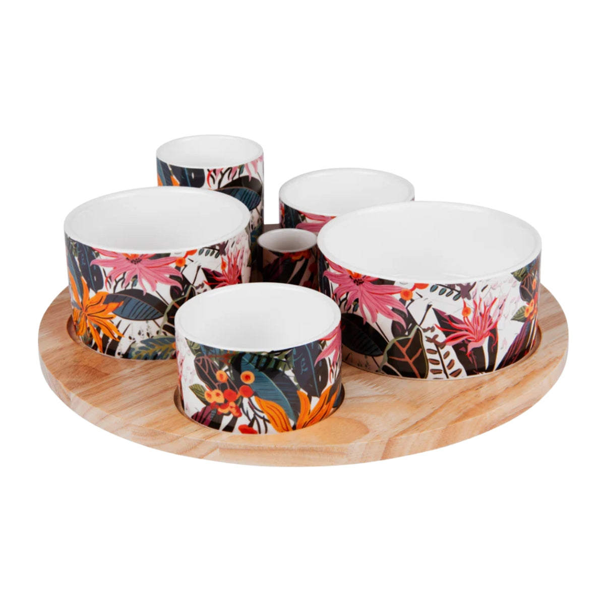 taiana-service-ap-ritif-porcelaine-6-pi-ces-plateau-bois image 1