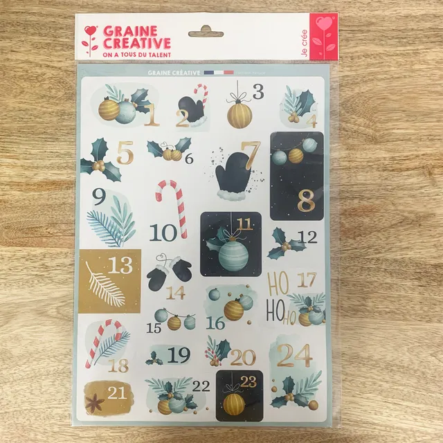 mes-courses-en-vrac-d-corations-no-l-planche-24-stickers-avent image 1
